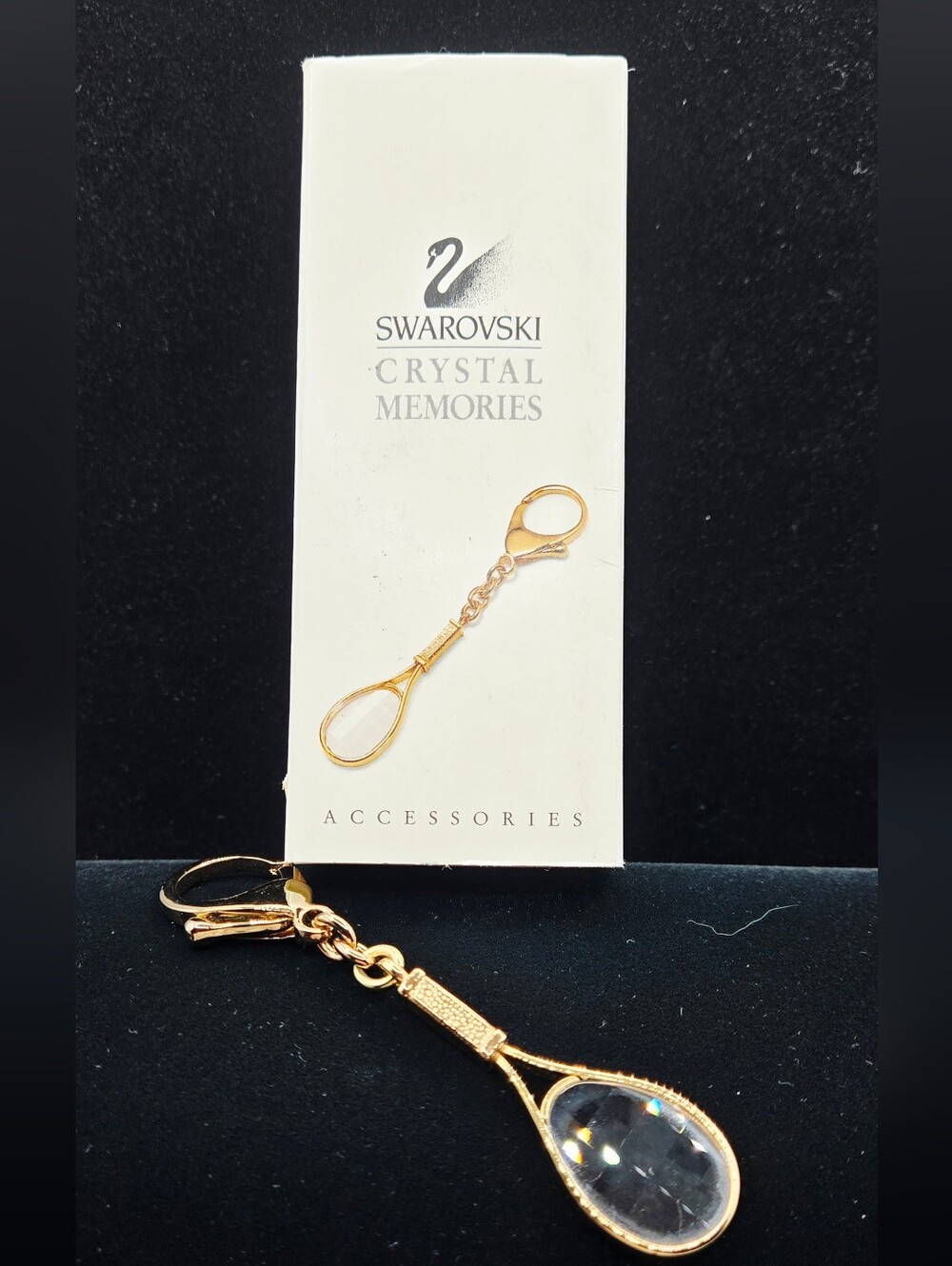 Swarovski Crystal Tennis Racket Keychain
